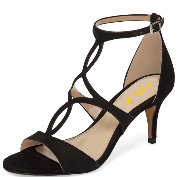 FSJ Shoes - Open Toe Ankle Strap Caged Cutout Strappy Sandals